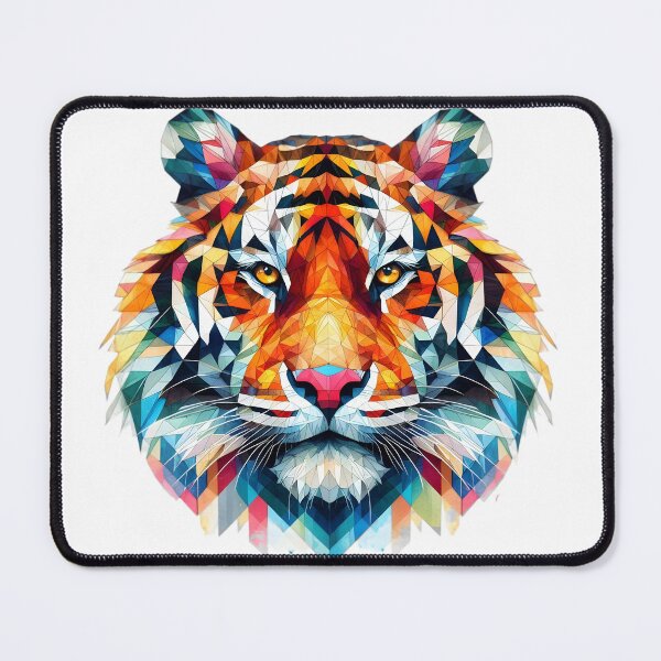 Item preview, Colorful Tiger Head Print designed and sold by D-Dreamweaver.