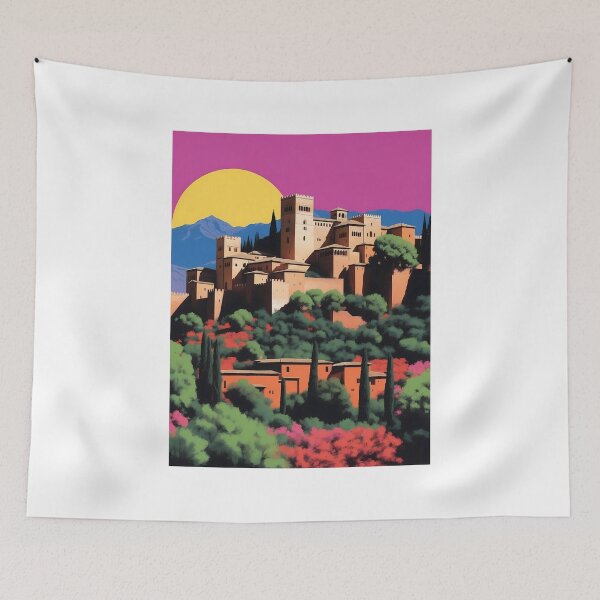 Item preview, Alhambra, Granada, Spain, design in pop art style designed and sold by CreativeSparkzz.