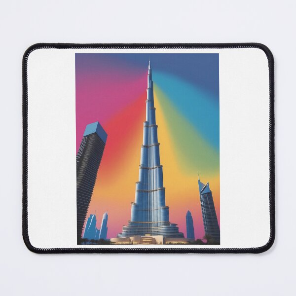 Item preview, Burj Khalifa, Dubai, United Arab Emirates, design in pop art style designed and sold by CreativeSparkzz.