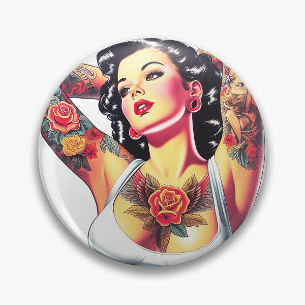 Item preview, Hot Tattooed Pin-up designed and sold by PulpVintage.