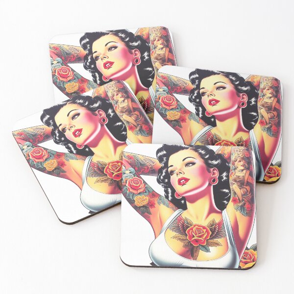 Item preview, Hot Tattooed Pin-up designed and sold by PulpVintage.