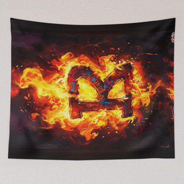 Item preview, Broken Graffiti Fiery Typography Abstract AI Concept Art by Xzendor7 designed and sold by Xzendor7 Digital Art Creations.