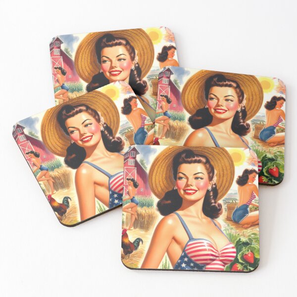 Item preview, Retro Cute Farm Girl designed and sold by PulpVintage.