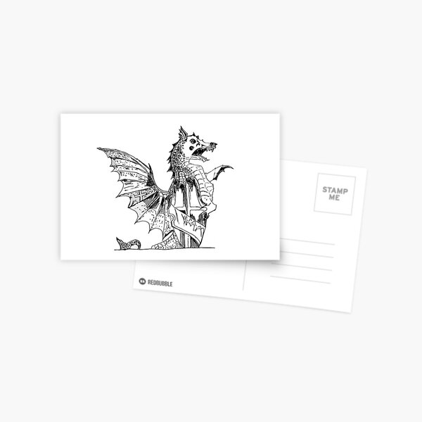 London Temple Bar Dragon (White) Postcard
