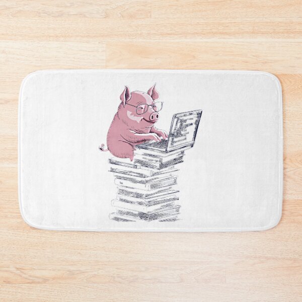 Item preview, Nerdy Pig on a computer  designed and sold by BlissfulBlossom.