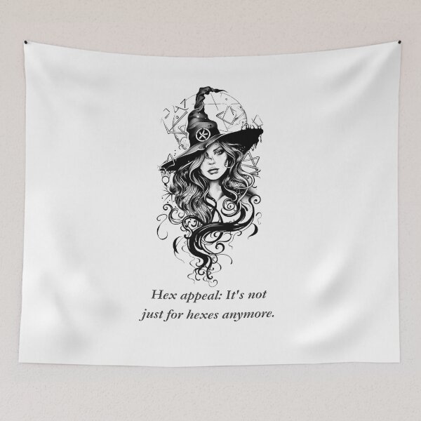 Item preview, Stylish Witch Hat T-Shirt with Hex Appeal Quote for Sassy Witches designed and sold by BlkMoonShop.