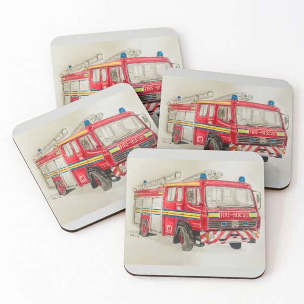 Item preview, Devon & Somerset Fire truck prints designed and sold by Truck drawing art.
