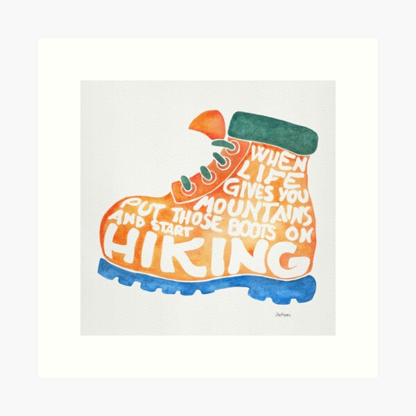 Hiking Boot - Orange Art Print