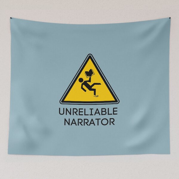 Item preview, Unreliable Narrator Warning Danger Sign  designed and sold by MomentumCloset.