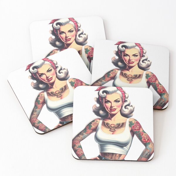 Item preview, Vintage Hot Tattoo Pin-up designed and sold by PulpVintage.