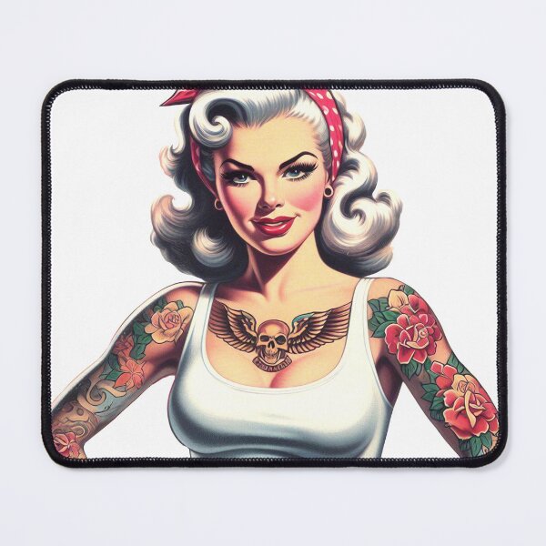 Item preview, Vintage Hot Tattoo Pin-up designed and sold by PulpVintage.