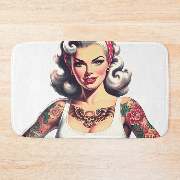 Item preview, Vintage Hot Tattoo Pin-up designed and sold by PulpVintage.