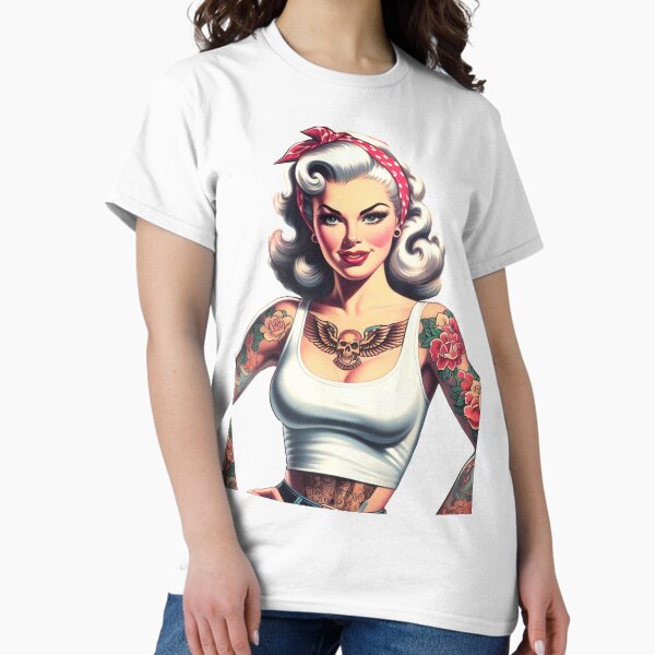 Item preview, Vintage Hot Tattoo Pin-up designed and sold by PulpVintage.