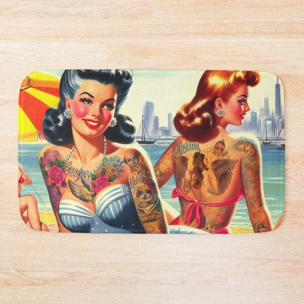 Item preview, Retro Tattoo Summer Girls designed and sold by PulpVintage.