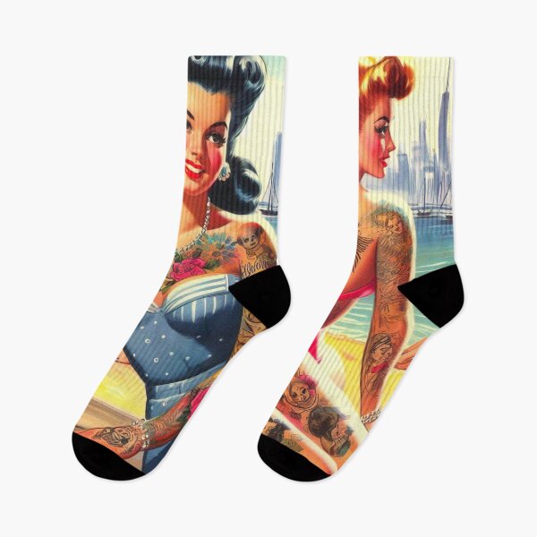 Item preview, Retro Tattoo Summer Girls designed and sold by PulpVintage.