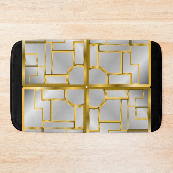 Item preview, Golden Silver Geometric Mosaic COMPLETE: Luxurious Modern Art Collection Dash Stickers T-Shirts Iphone Cases designed and sold by MechanicalART.