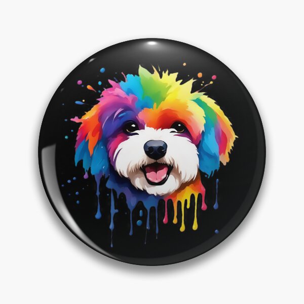 Item preview, Vibrant Rainbow Bichon Frise Portrait Design For Dog Lovers designed and sold by kakarikihill.