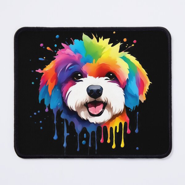 Item preview, Vibrant Rainbow Bichon Frise Portrait Design For Dog Lovers designed and sold by kakarikihill.