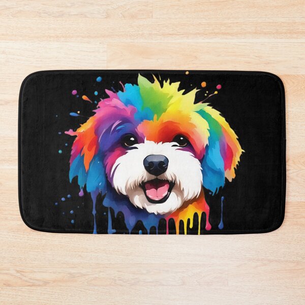 Item preview, Vibrant Rainbow Bichon Frise Portrait Design For Dog Lovers designed and sold by kakarikihill.