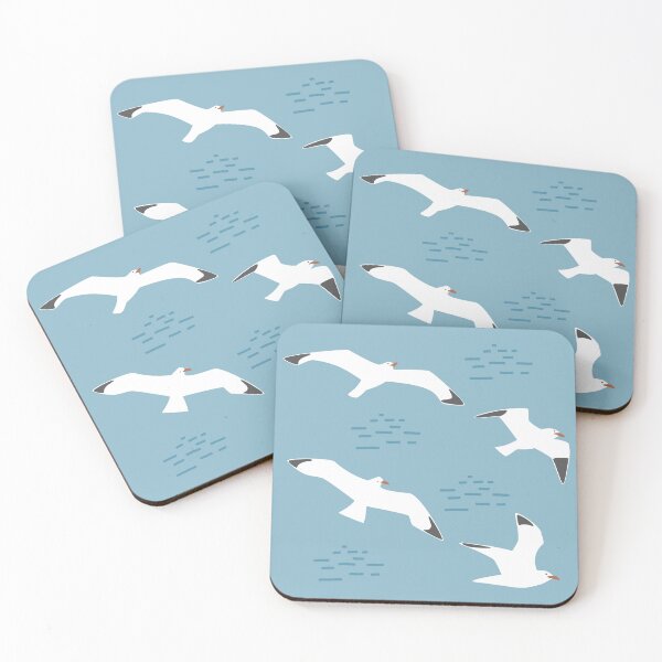 Item preview, Seagulls flying over sea seamless pattern designed and sold by TinyFlowerArt.