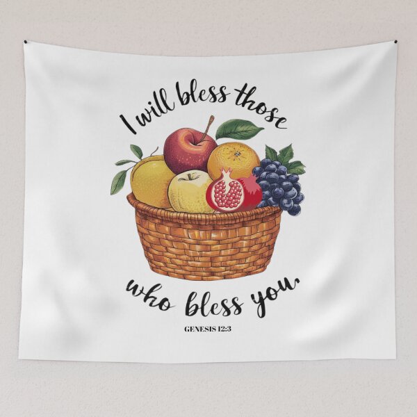 Item preview, I Will Bless Those Who Bless You, Basket of Fruits Art designed and sold by Faithloveshop.