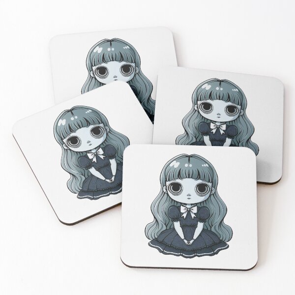 Item preview, Cute Spooky Porcelain Doll - Cartoon Vintage Ghost Girl designed and sold by ArtstyleAlchemy.