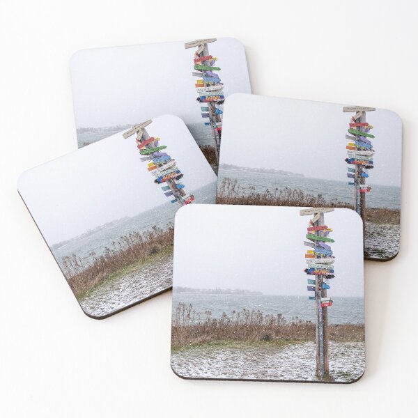 Item preview, Sign Post with Locations in a Winter Storm designed and sold by jrtwynam.