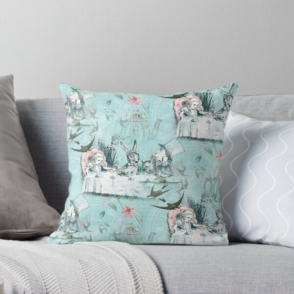 Item preview, Alice in Wonderland Mad Tea Party Aqua Pink Floral designed and sold by 13Moons.
