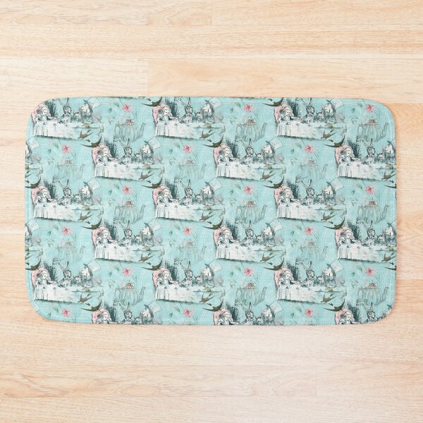 Item preview, Alice in Wonderland Mad Tea Party Aqua Pink Floral designed and sold by 13Moons.