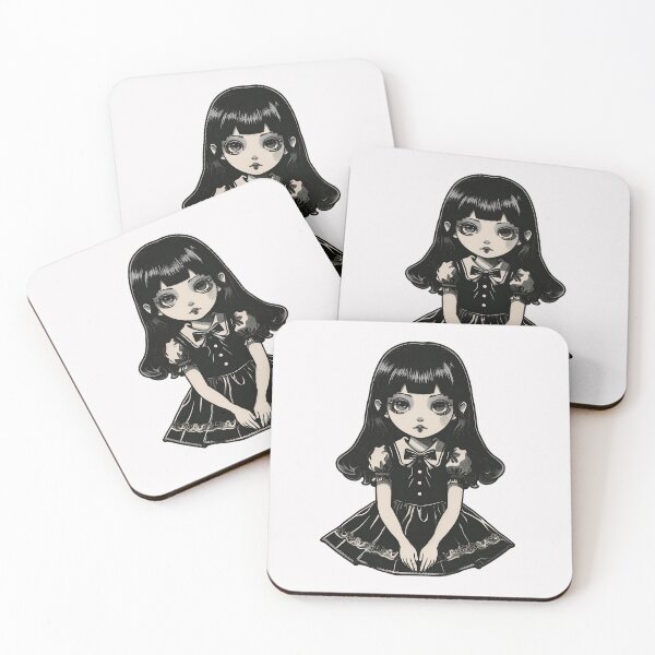 Item preview, Cute Gothic Porcelain Doll - Cartoon Vintage Loli Girl designed and sold by ArtstyleAlchemy.