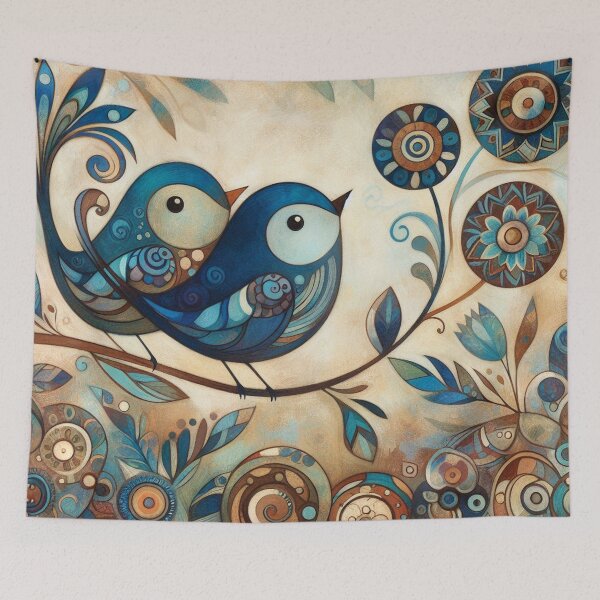 Item preview, Boho Blue Birds designed and sold by HarmonyandSage.