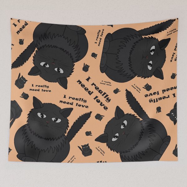 Item preview, Pattern with a cat that needs love designed and sold by Cherevan.