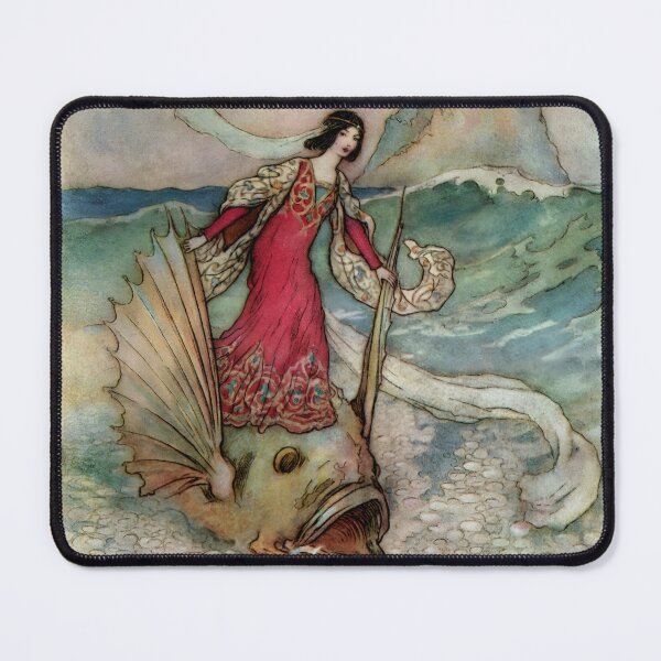 Item preview, Rita Riding on the Dolphin by Warwick Goble designed and sold by OddPopnyc.
