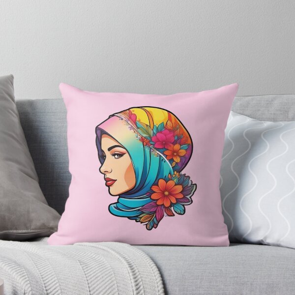 Item preview, gorgeouse woman in a floral hijab  designed and sold by Cosmicreations1.