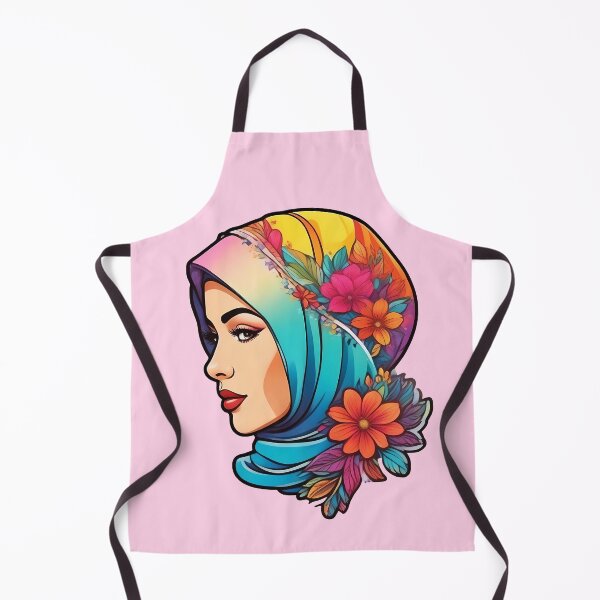Artikelvorschau, wunderschöne Frau in einem geblümten Hijab entworfen und verkauft von Cosmicreations1.