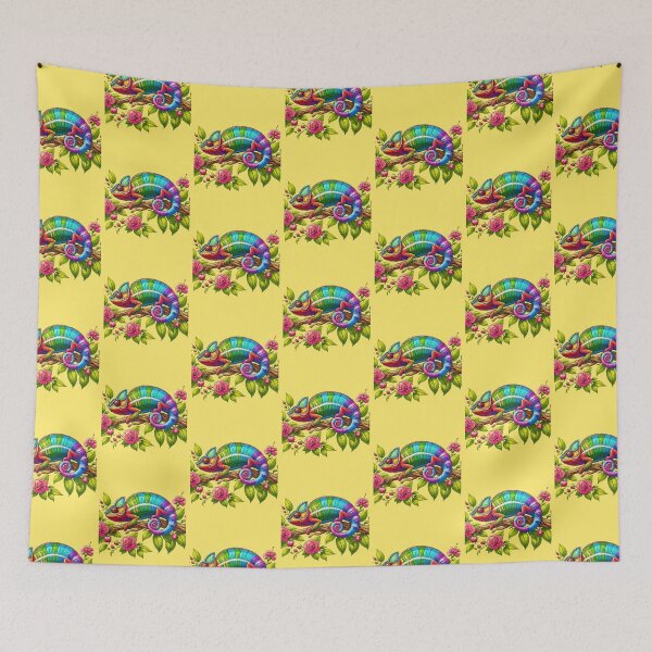 Item preview, Watercolor Chameleon Lizard Flowers Colorful Chameleon Lover -  designed and sold by PurpleLoveStore.