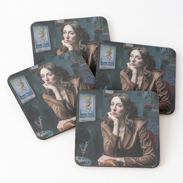 Item preview, Famous Paintings of Women | Moody Cinematic French Portrait in Paris Café- Oil Painting…Art By Carraann designed and sold by CARRAANN.