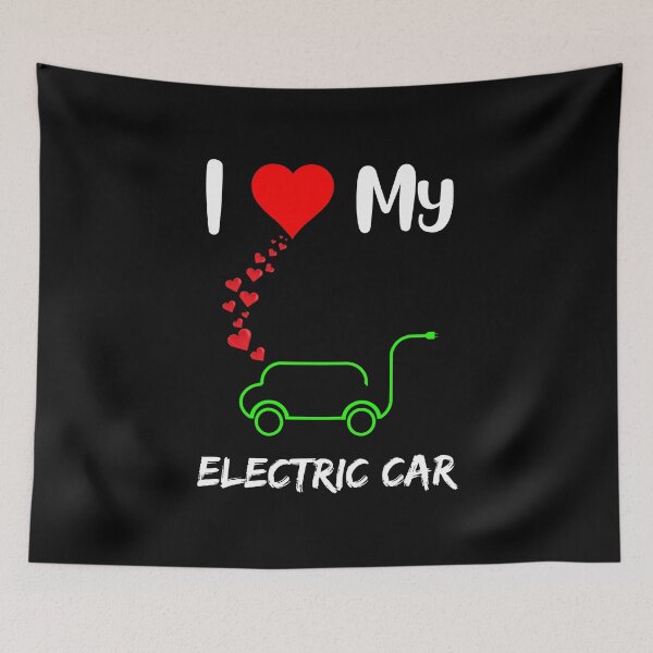 Item preview, I love electric cars funny electric vehicle owner heart  designed and sold by Artstastic.