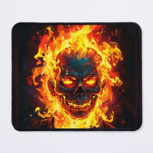 Item preview, Fiery Flaming Skull Graffiti Abstract Petrifying AI Concept Art by Xzendor7 designed and sold by Xzendor7 Digital Art Creations.