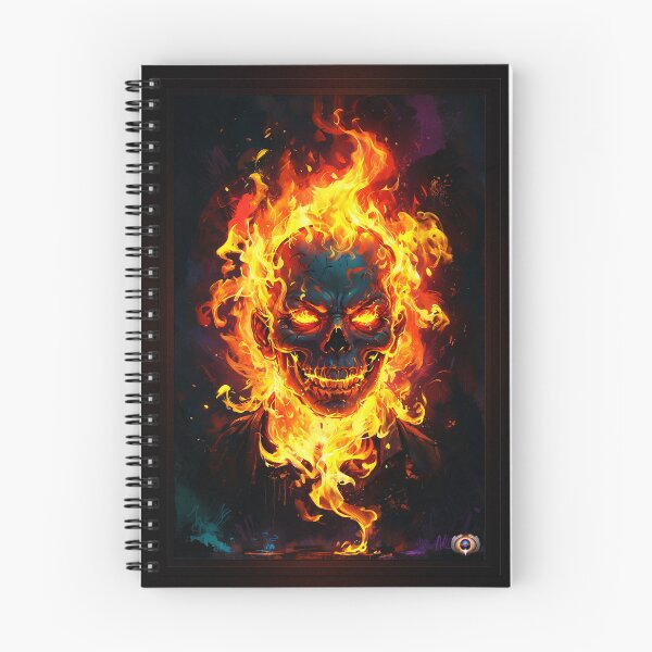 Item preview, Fiery Flaming Skull Graffiti Abstract Petrifying AI Concept Art by Xzendor7 designed and sold by Xzendor7 Digital Art Creations.