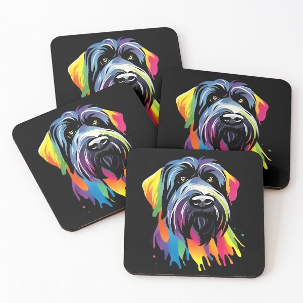 Item preview, Vibrant Rainbow Black Russian Terrier Portrait Design For Dog Lovers designed and sold by kakarikihill.