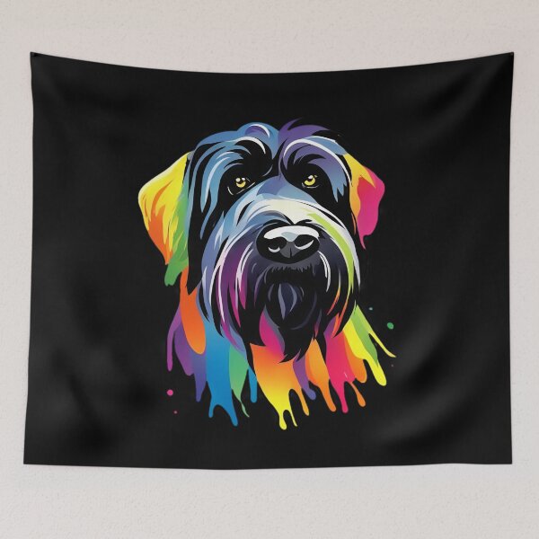 Item preview, Vibrant Rainbow Black Russian Terrier Portrait Design For Dog Lovers designed and sold by kakarikihill.