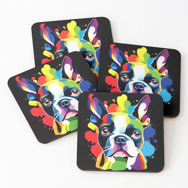 Item preview, Vibrant Rainbow Boston Terrier Portrait Design For Dog Lovers designed and sold by kakarikihill.