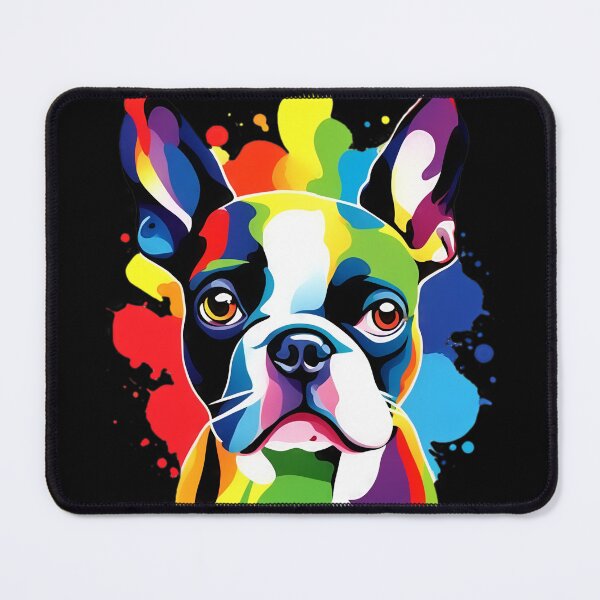 Item preview, Vibrant Rainbow Boston Terrier Portrait Design For Dog Lovers designed and sold by kakarikihill.