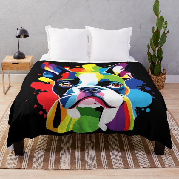 Item preview, Vibrant Rainbow Boston Terrier Portrait Design For Dog Lovers designed and sold by kakarikihill.