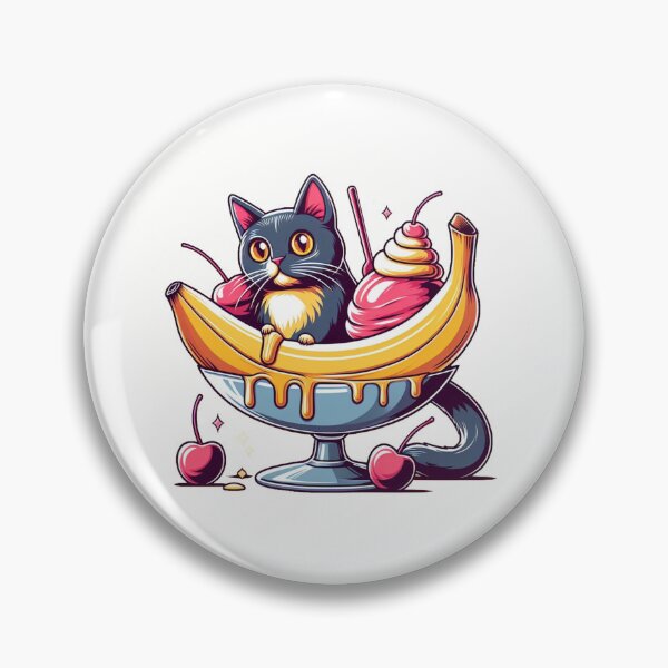 Item preview, Whimsical Cat in Banana Split Delight designed and sold by Designowner.