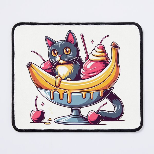 Item preview, Whimsical Cat in Banana Split Delight designed and sold by Designowner.