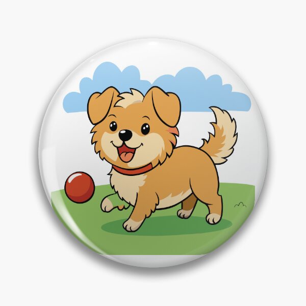 Item preview, Puppy Playing Fetch in a Flowery Meadow designed and sold by omerfdln34.