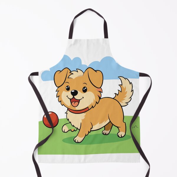 Item preview, Puppy Playing Fetch in a Flowery Meadow designed and sold by omerfdln34.