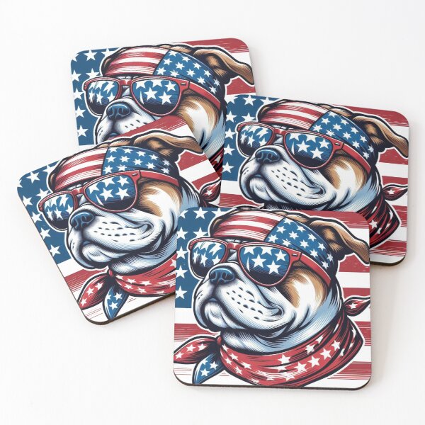 Item preview, Bull Dog American Flag designed and sold by Myra365Art.